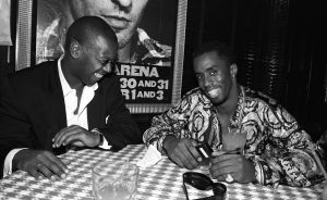 p. diddy & Andre Harrell at urban aid party